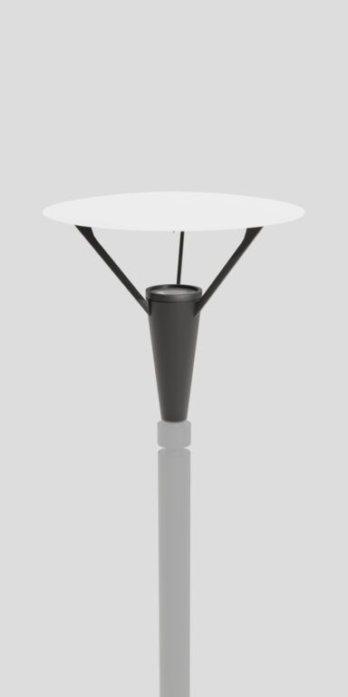 Современный светильник 16 Plutonium, отражающий свет от белой панели